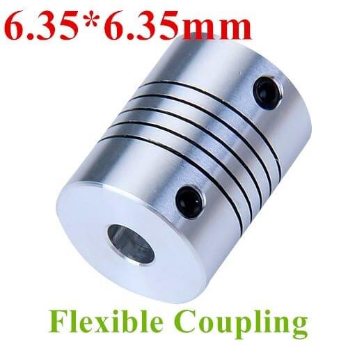 Flexible coupling 6.35x6.35mm shaft coupling OD19mm*25mm flexible shaft 6.35mm 6.35mm for 3D printer parts cnc parts
