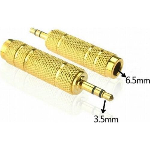 Guitar 3.5mm (1/8 inch) Male Plug to 6.5mm (1/4 inch) Female Jack Audio Stereo Headphone Adaptor Converter Microphone Audio