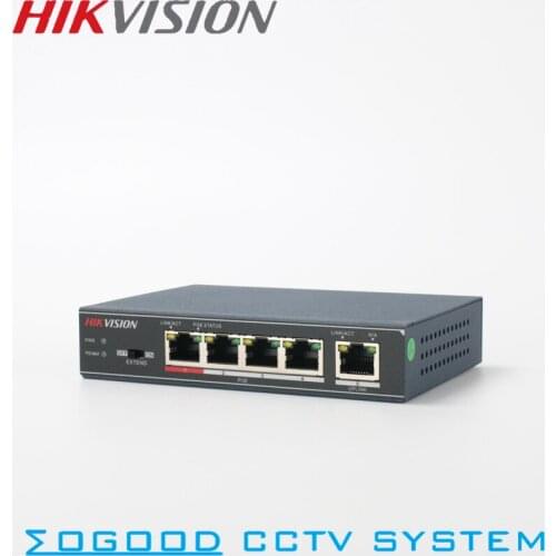 Hikvision Original DS-3E0105P-E Unmanaged PoE 5 ports Switch 10/100 Mbps Adaptive Metal Material For 4CH NVR and IP Cameras