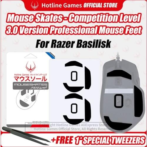 Hotline Games 3.0 Competition Level Mouse Skates Mouse Feet Pad for Razer Basilisk Essential Mouse 0.28mm/0.6mm Thickness