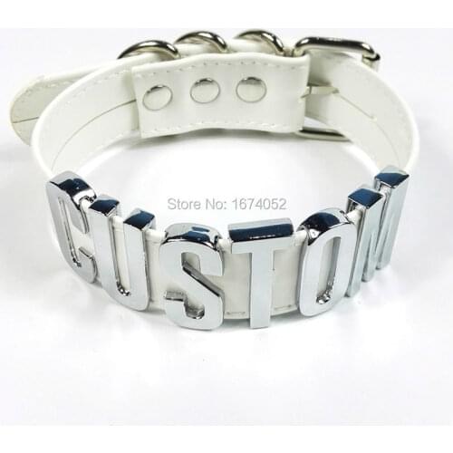 Personalised Custom Choker 100% Handmade Name Collar 35MM Tall Letter Wide Choker Bondage Word Necklace