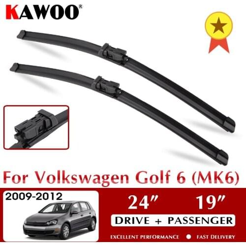 KAWOO Wiper Front Car Wiper Blade for VW Volkswagen Golf 6 VI MK6 2009-2012 Windshield Windscreen Window Wash 24"+19" LHD RHD