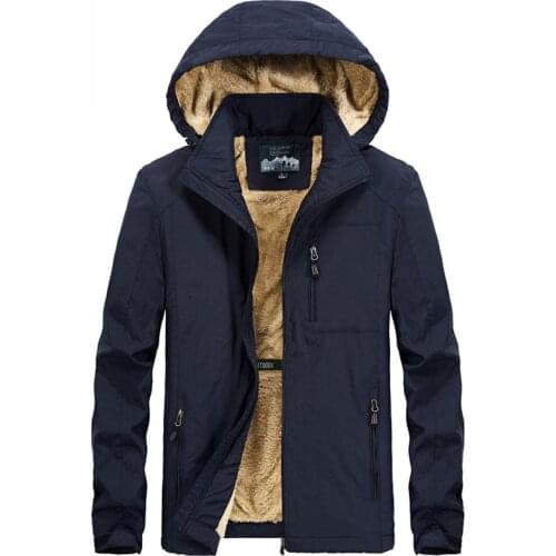 Fur Hooded Winter Jacket men Fashion Warm Wool Liner Man Jacket and Coat Windproof Male Parkas plus size M~5XL 6XL