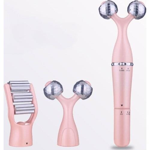 Mini Face Lift Roller Eye Massager 3 In 1 Facial Roller 3D Facial Massage Machine Remove Double Chin Face Slimming Beauty Tool