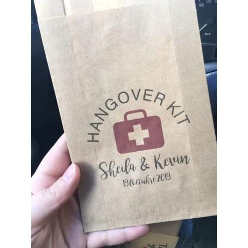 Customize hangover survival kit popcorn candy Buffet treat bags BIRTHDAY Wedding Bridal baby Shower Bakery Cookie Favors packets