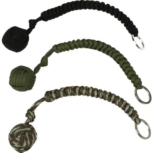 Outdoor Survival Kit Parachute Cord Keychain Multi-function Military Emergency Paracord Rope Lanyard Keyring Key Pendant