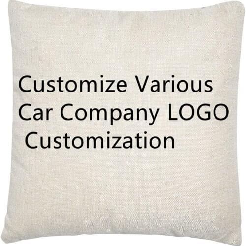 Customized Car/Company LOGO Pattern Linen Cushion Cover Pillowcase Home Sofa Car Decoration Pillowcase45X45Cm