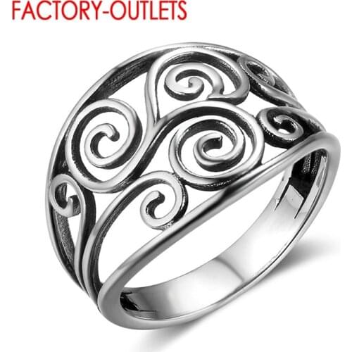 High Quality Genuine 925 Sterling Silver Flower Ring Classic Round Finger Ring Women Wedding Christmas Jewelry Gift