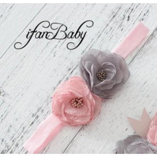 Burn flower headband kids girl flower headband,8pcs