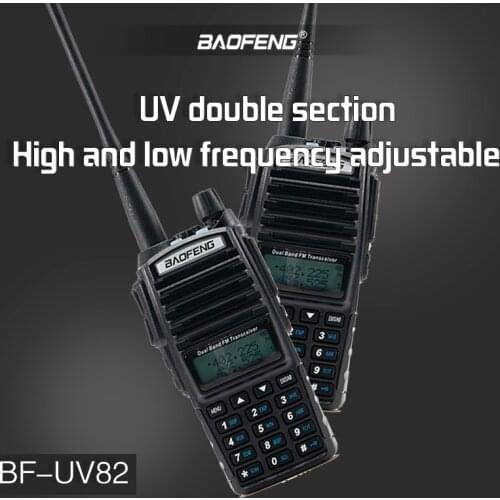Baofeng UV-82 UV82 Walkie Talkie for Police U/VHF Dual Band Standby PTT Portable Ham CB 2 Way Radio Transceiver Repeater Hunting