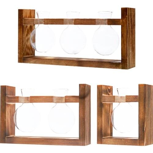 Glass Planter Bulb Vase with Stand for Home Office Bedroom Living Room