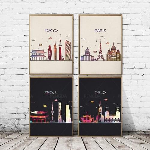 Countries Capital City Scenery Canvas Paintings Wall Art HD Print Poster Home Decor Modular Pictures For Bedroom No Framework