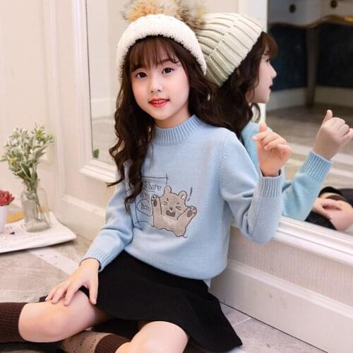 Girl Sweater Kids Baby Outwear Tops 2021 Simple Thicken Warm Winter Autumn Long Sleeve Knitting Pullover Children Clothing