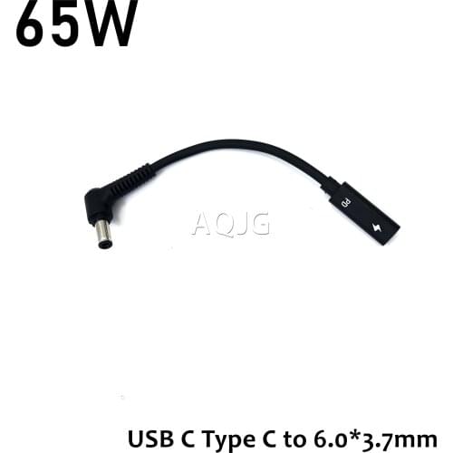 USB C Fast Charging Cable Cord for Asus Laptop PC Type C Female to 6.0*3.7mm Male Plug Adapter Connector Notebook Charger