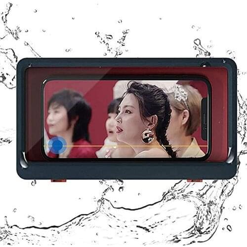 Bathroom Shower Wall Mount Phone Holder Waterproof Bathroom Phone Case Mount Shelf, Kitchen Phone Shelf Touchable Screen