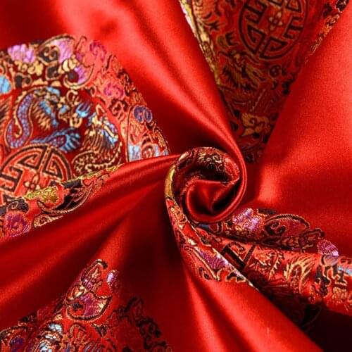 Flowers style yard dyed jacquard brocade fabric used for patchwork skirt felt DIY sewing women clothing wedding dress