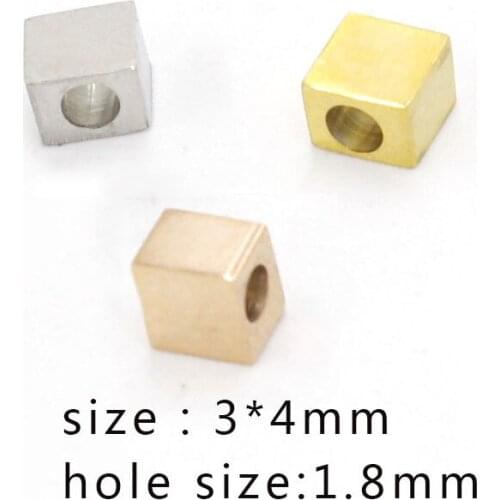 100% Stainless Steel Square Beads Charms Rosegold/Gold/Silver Color Metal Square Bead Mirror Polished Wholesale 30pcs