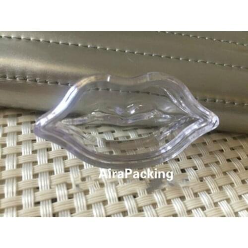 100pcs/lot 5G Elegant Clear Lip Shape Lipstick Container, DIY Lip Balm Sub Box, Empty Eyeshadow Powder Case, Blusher Storage Box