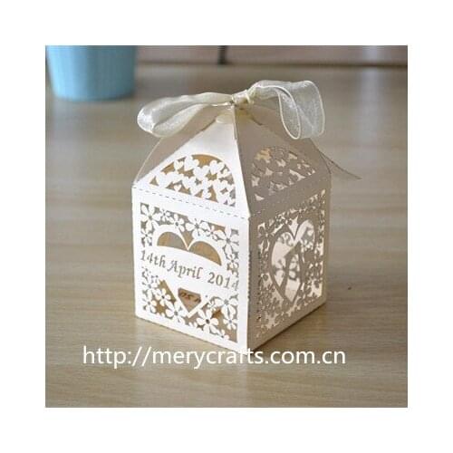 200pcs/lot laser cut ivory favor box personalized wedding box wedding souvenirs made in china
