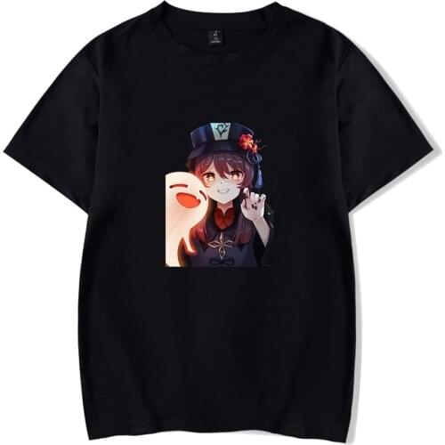 2021 Genshin Impact Hu Tao T-shirts Graphic Print Summer Clothes Streetwear Harajuku Casual Kids T-Shirt Boys/girls Tshirts