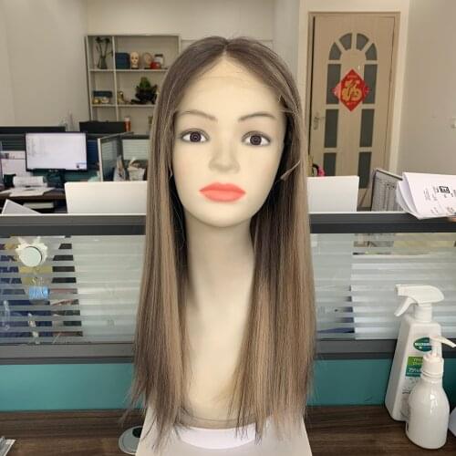 Alishevy silk top European virgin hair wigs 20inch no layer color 4 with beautiful HL jewish wig kosher wig Best Sheitels