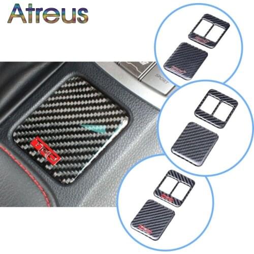 Atreus For Toyota Subaru BRZ 86 Car Seat Heating Switch Carbon Fiber Ornaments Stickers Cover Auto Accessories