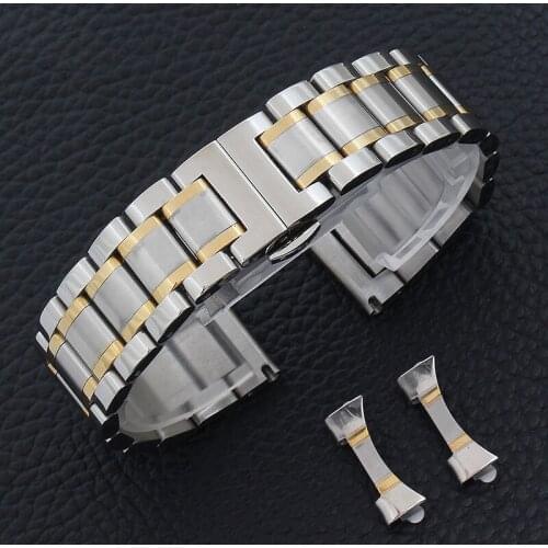 Steel black gold stainless steel strap bracelet 18mm 20mm 22mm 24mm solid metal strap strap accessories for men and women+tool
