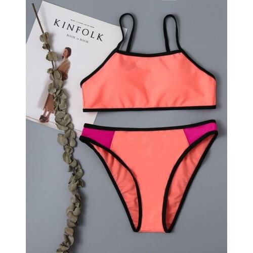 Children Swimsuit Patchwork Swimwear Two Piece Girl Bikini Set Childrens Swimwear Teenager Bathing Suit Beachwear 7-14 Years