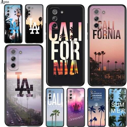 Travel Los Angeles California for Samsung Galaxy S21 Ultra Plus Note 20 10 9 8 S10 S9 S8 S7 S6 Edge Plus Black Phone Case