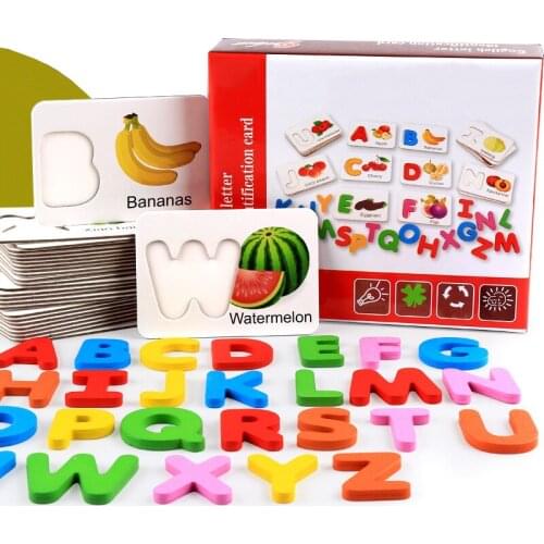 Early Education Puzzle Letters Cognitive Enlightenment Toys Children Letters Fruits And Vegetables Cognitive Card Toys New Gift