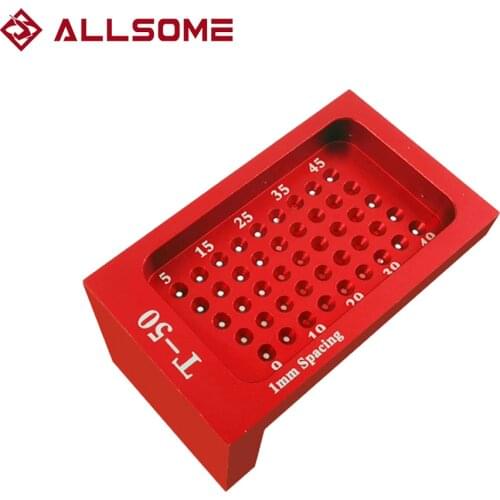 ALLSOME Woodworkers Measuring Tool L-type Ruler Scriber Woodworking Hole Positioning Crossed Gauge