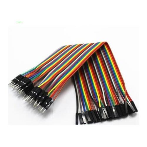 40pcs x in Row Dupont Cable 20cm 2.54mm 1pin 1p-1p Female to Female Male to Male jumper