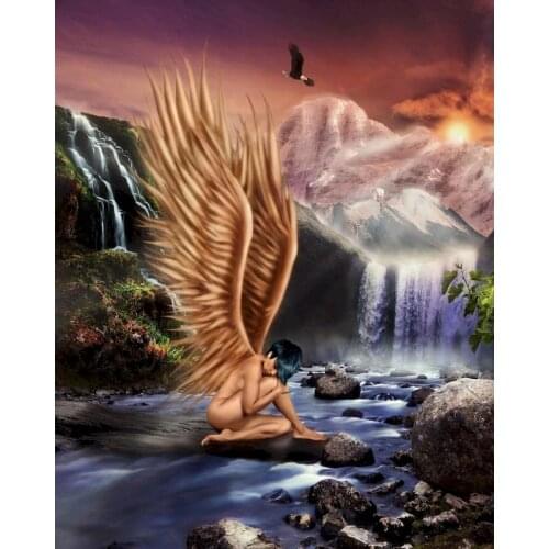 Angel Boy Oil Painting By Number On Canvas With Frame Picture Color For Drawing Paint Kits For Adults Home Decoration Wall Art