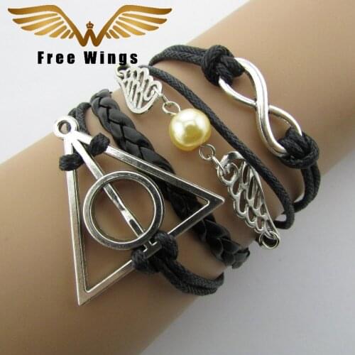 Fashion Wings Angel Braid Leather Infinity Rope Bracelets Women Men Jewelry Bohemian Love Gift Pulseira Masculina Vintage