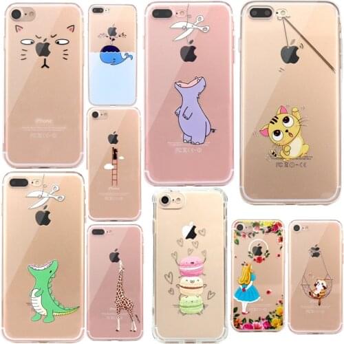 Cartoon Cute Phone Case Cover For iPhone 5 5s se Cove Silicone Coque For iPhone 6 6s 4.7'' 7 8 7 8 plus Back Capa Funda