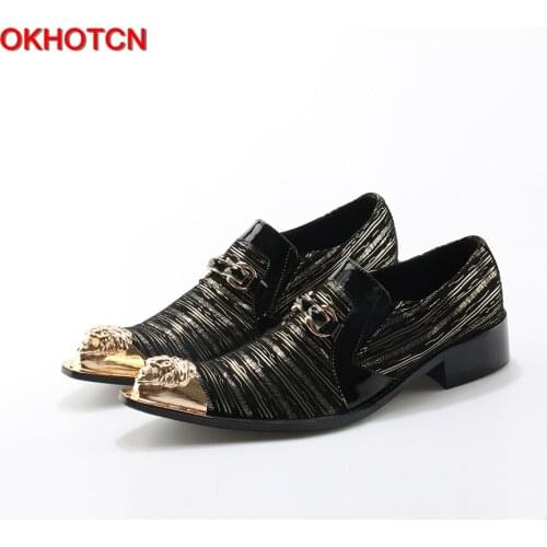2018 New Men Genuine Leather Shoes Italy Fashion Design Black Crystal Buckle Men Casual Flats Party Wedding Men business Shoes