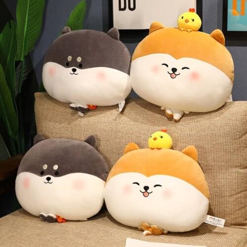 New 45cm cute cartoon Shiba Inu bun plush pillow doll plush animal dog pillow kid girl gift home decoration