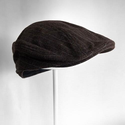 New Autumn Winter Men Hats Berets British Western Style Wool Advanced Flat Ivy Cap Classic Vintage Beret Cap Size M-L BLM208