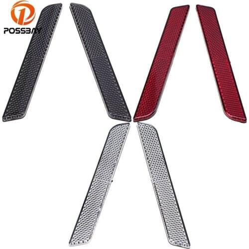 POSSBAY Motorcycle Reflectors Hard Saddle Bag Latch Covers Reflect Headlight for Harley Touring FLT FLHT Road King Road Reflect
