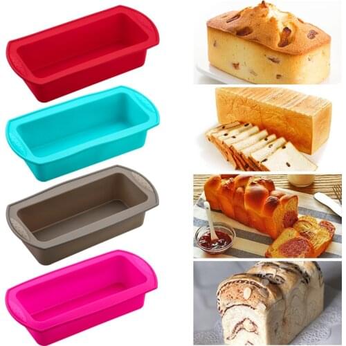 Rectangular Silicone Bread Pan Mold Toast Bread Mold Cake Tray Long Square Cake Mould Bakeware Non-stick Baking Tools Free Ship
