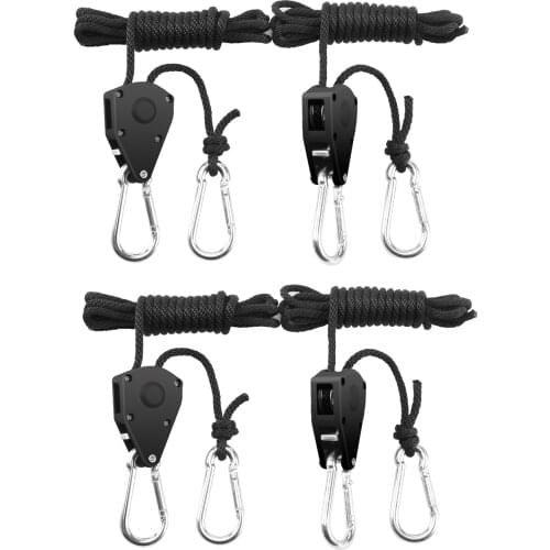 Adjustable 1/8inch Lanyard Hanging For Tent Fan Grow Plant Lamp Pulley Rope Ratchet Hanger Pulley Lifting Pulley Hook