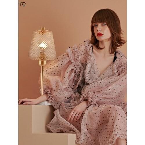 Nordic Ins Luxury Simple Glass Table Lamp Led E27 Marble Light Modern Retro Bedroom Desk Lights Home Decor Bedside Study Office