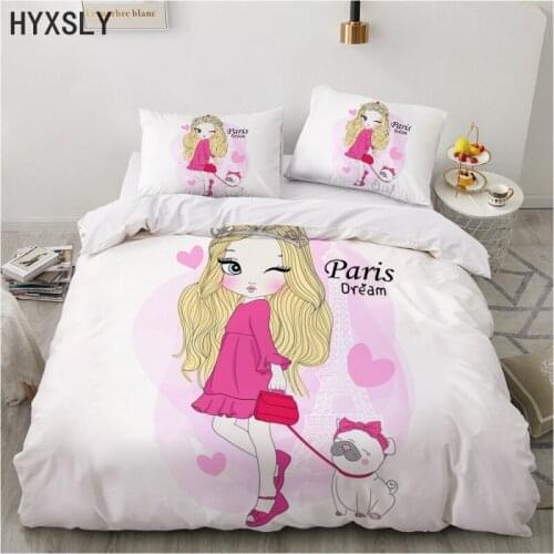 Luxury 3D Print Romantic Paris Dream Bedding Sets 2/3Pcs Lovely Girl Comfortable Duvet Cover Pillow Case EU/US/AU Size Bedspread