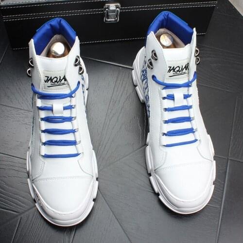 Luxury Italian Style Fashion Sneakers Autumn Men Classic Graffiti Lace Up High Top Canvas Wedding Shoes Flat Casual Shoes 257