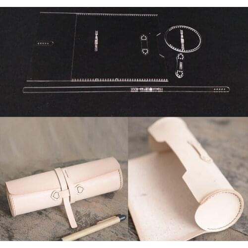 Handheld Pencil Bag Acryl Template Leather Pattern Diy Hobby Leathercraft Sewing Pattern Patterns 9.5x5.7x5.7cm