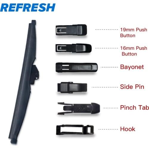 REFRESH Windscreen Winter Snow Wiper Blade High Quality Rubber Universal Fit Small U Hook Side Pin Pinch tab Arms ( Pack of 1 )