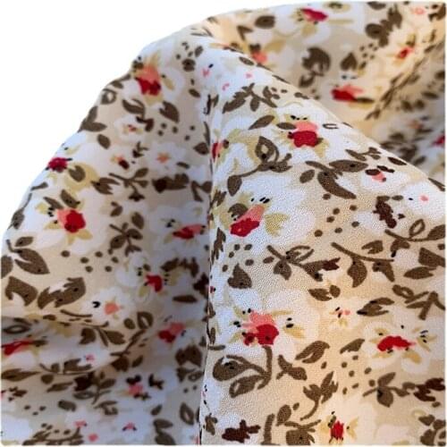 Width 57" Fashion Comfortable Printing Luster Imitation Acetate Chiffon Fabric By The Half Yard For Dress Shirt Cheongsam