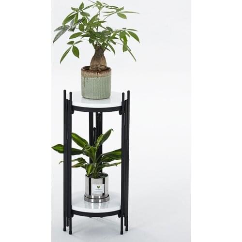 Nordic living room iron flower frame balcony marble multilayer floorboard flower pot shelf shelf a few light luxury