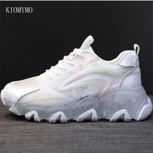 Sports Womens Shoes 2021 New Summer Korean Version Of The Thick-Soled Casual Old Shoes Fashion Net Shoes Women