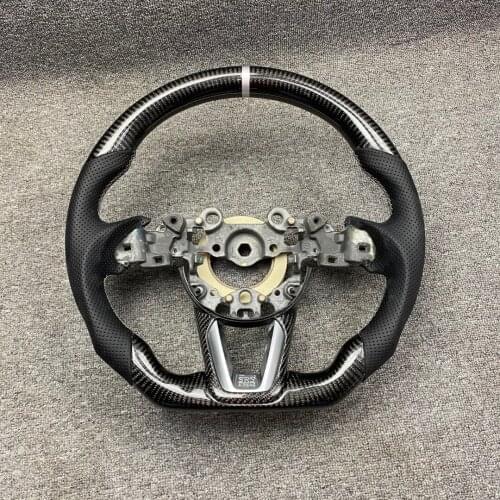 Cuatomized Real Carbon Fiber Sports Steering Wheel Alcantara Leather compatible for Mazda Axela ATENZA CX4 CX5